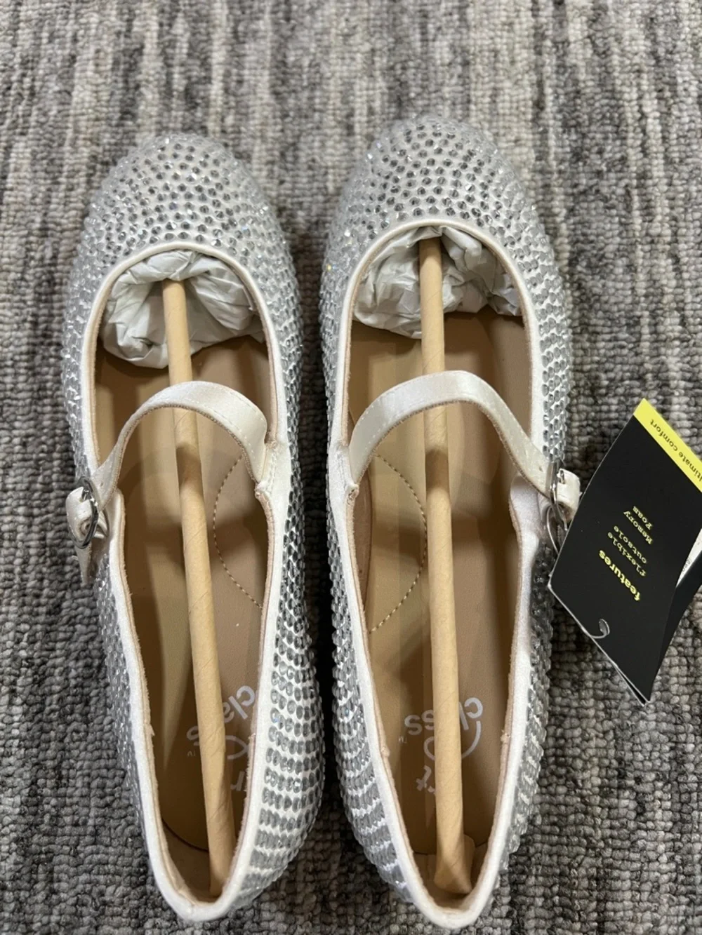 art class White Rhinestone Mary Jane Flats Buckle Synthetic Various Sizes